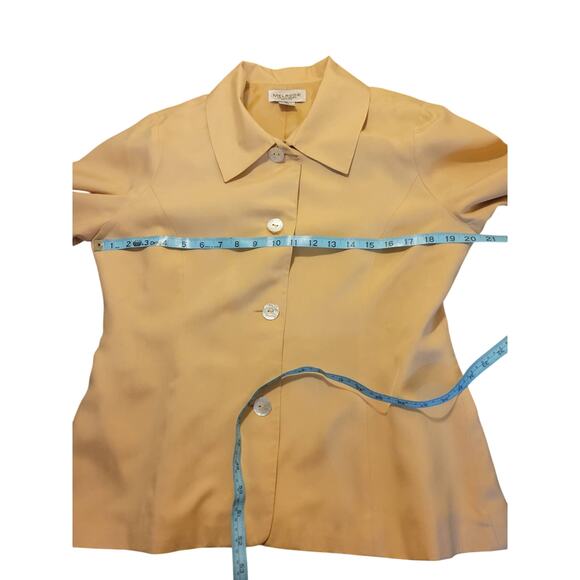 Melrose Collectibles Butterscotch shell buttons Silk Blazer Jacket Women's 12P - Picture 4 of 15